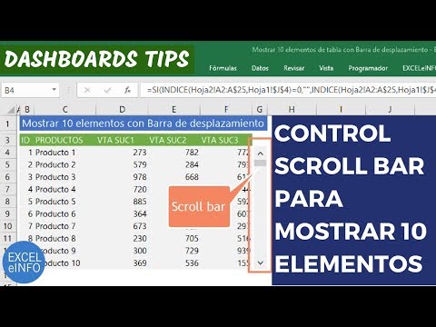 Cómo utilizar la barra de desplazamiento en ventanas y cuadros de lista