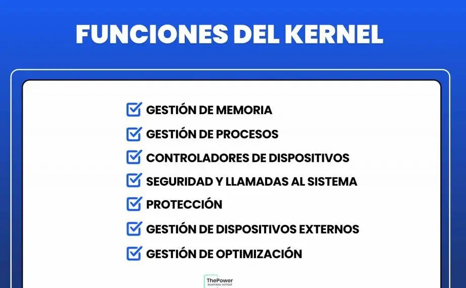 Funciones esenciales del kernel en un sistema operativo